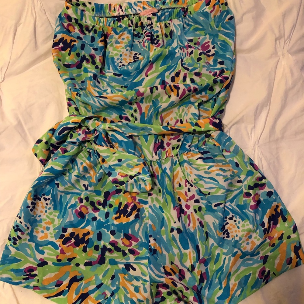 Lilly Pulitzer 100% silk romper, size M